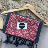 Dark Grey Handloom Cotton Saree With Patola Print Blouse